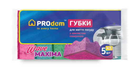 Губка кухонна 5+1 шт "Хвиля Maxima" PRODOM